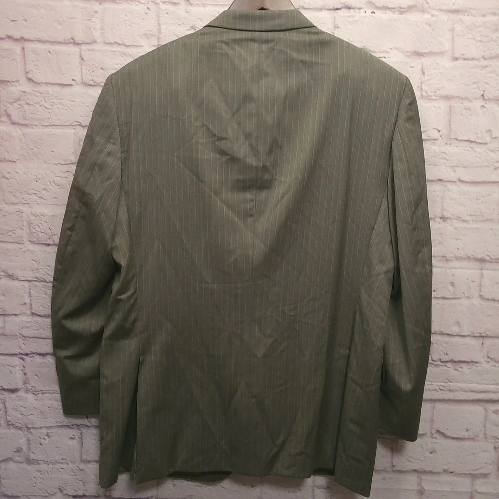 Coppley 100% Wool‎ Mens Blazer Size 44 Taupe Pinstripe Vitale Barberis Canonico